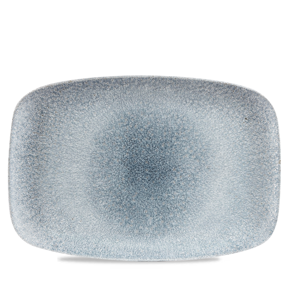 Churchill Super Vitrified Studio Prints Raku Topaz Blue Oblong Platte 34.4cm x 23.4cm, 6 Stück