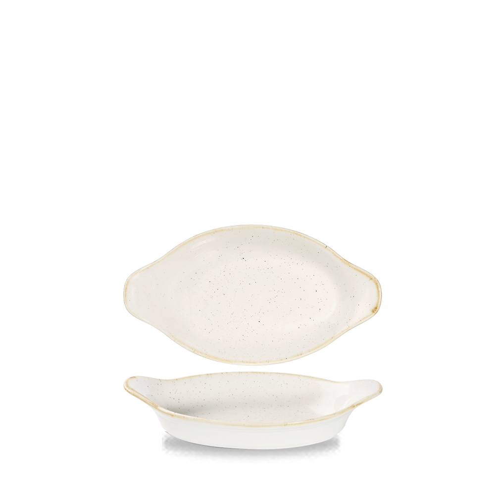 Churchill Super Vitrified Stonecast Barley White Pfanne Oval 20.5x11.3cm, 6 Stück
