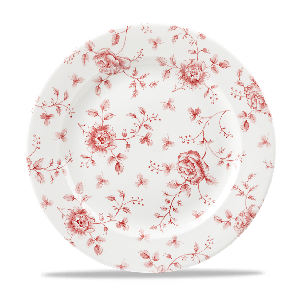 Churchill Super Vitrified Vintage Prints Cranberry Rose Chintz Flache Teller 27,6 cm, 6 Stück