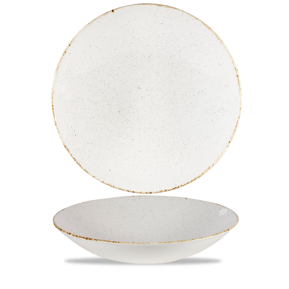 Churchill Super Vitrified Stonecast Hints Barley White Buffet Schale Tief 38,5cm, 4 Stück