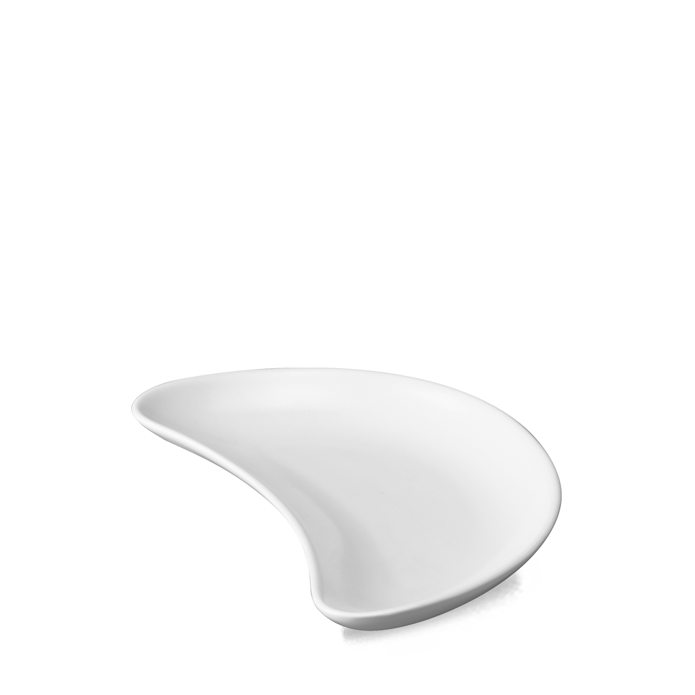 Churchill Super Vitrified White Salatteller Mondform Flach 20,3cm, 12 Stück, Weiß, Sichel