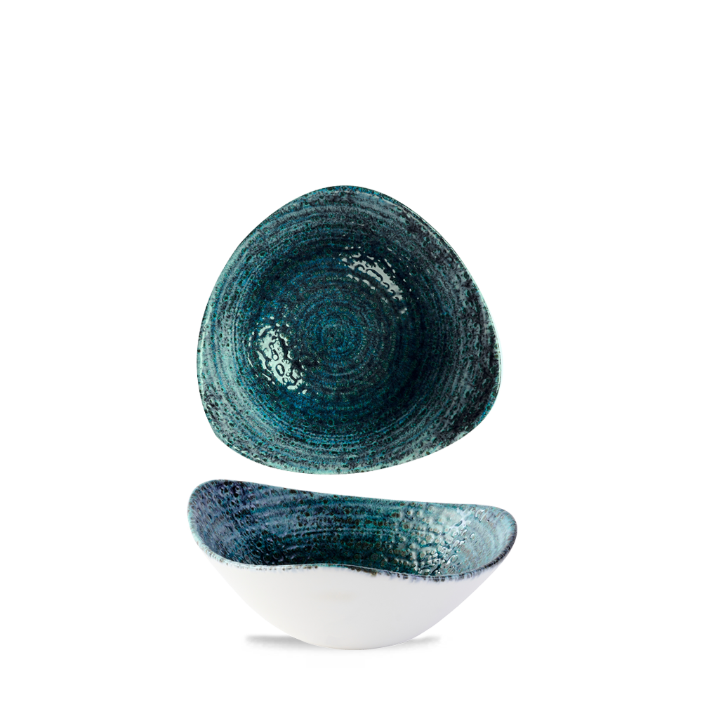 Churchill Super Vitrified Homespun Chroma Blue Bowl Dreieckig 18.5cm, 12 Stück