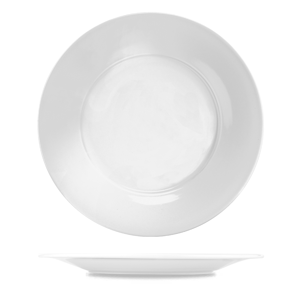 Churchill Art De Cuisine Menu Porcelain Teller Flach Breite Fahne 30,5Cm, 6 Stück, Weiß, Rund