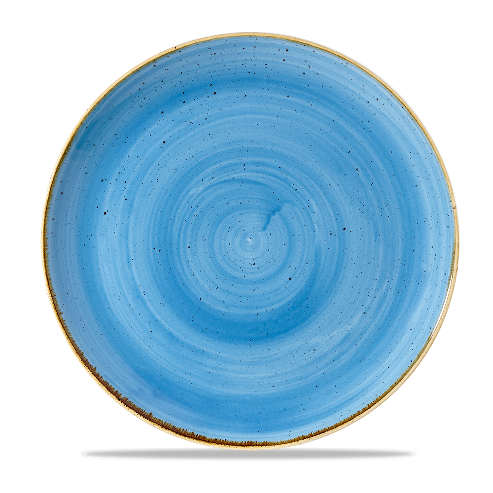 Churchill Super Vitrified Stonecast Cornflower Blue Flache Coup Teller, 28,8 cm, 12 Stück