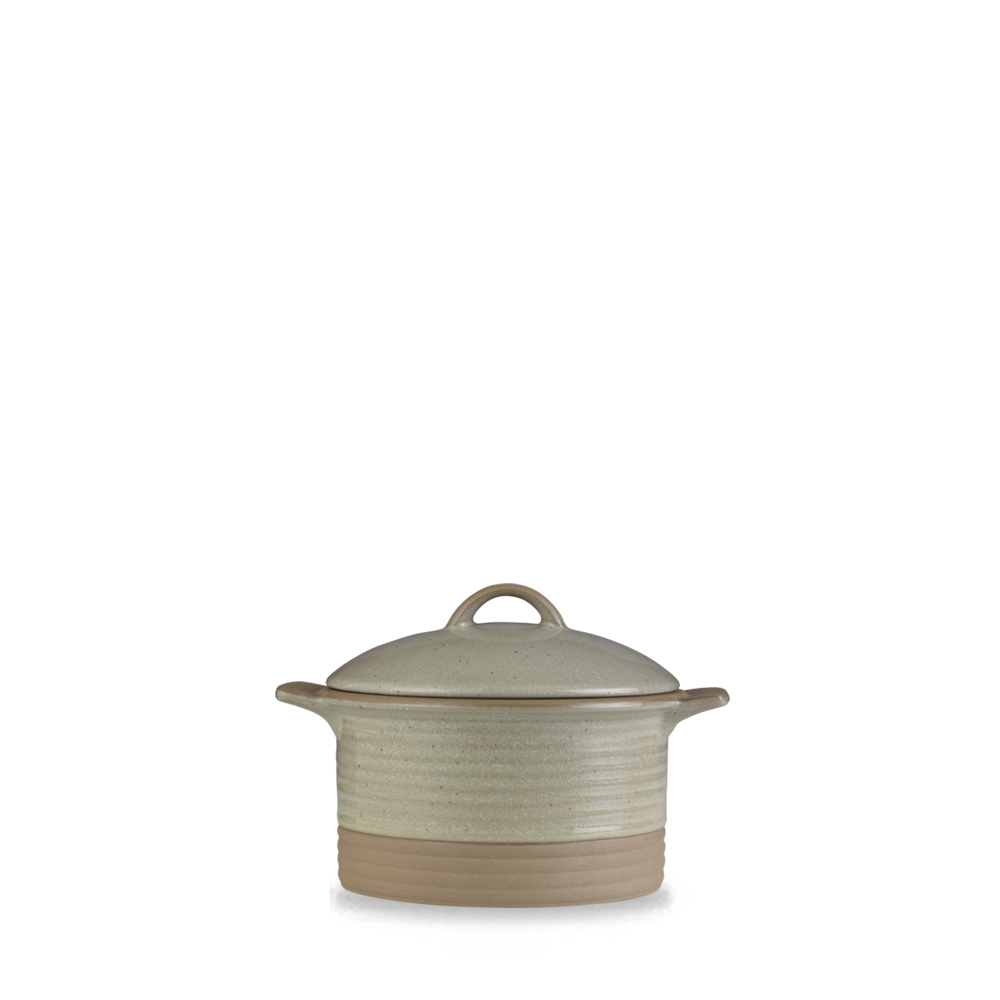 Churchill Natursteinig Runde Igneous Cocotte mit Deckel 14cm / 35cl, 6 Stück