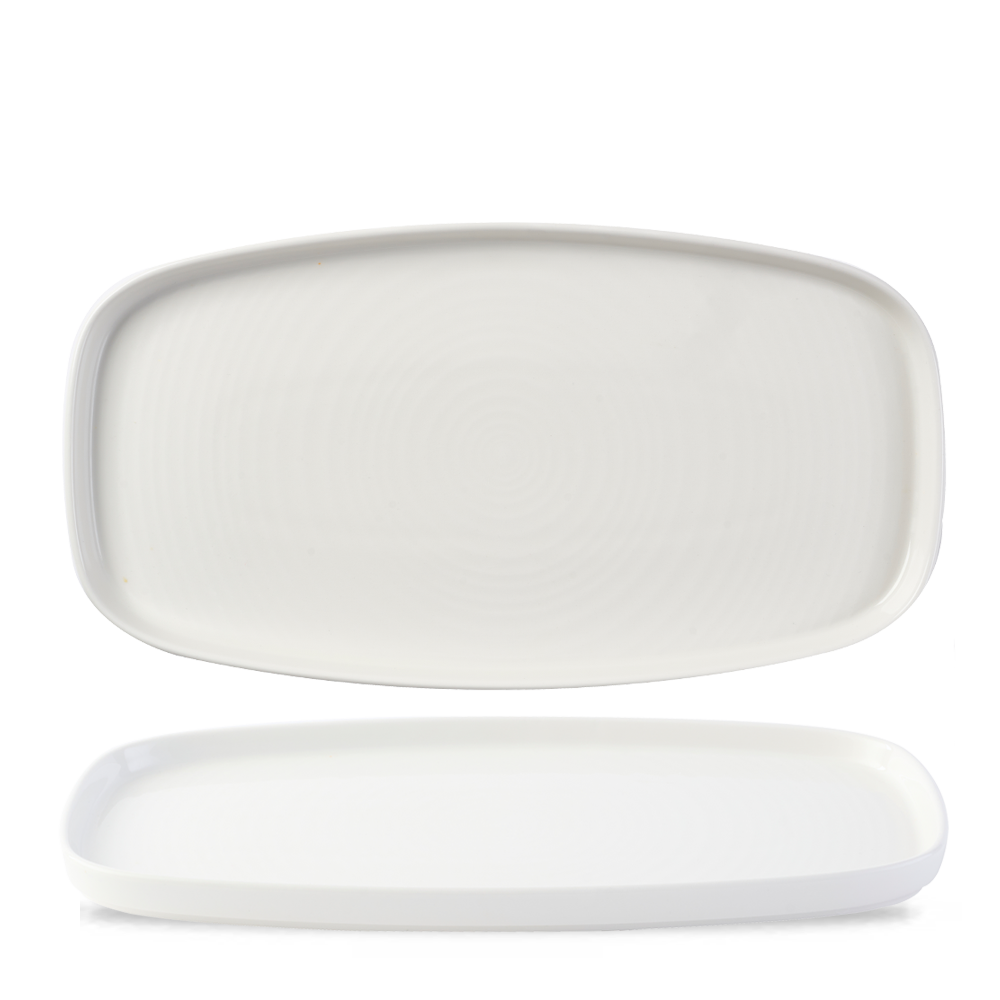 Churchill Super Vitrified Chefs' Plates White Walled Oblong Plate 30 x 15.4cm 11 3/4" x 6" H: 2cm, 6 Stück