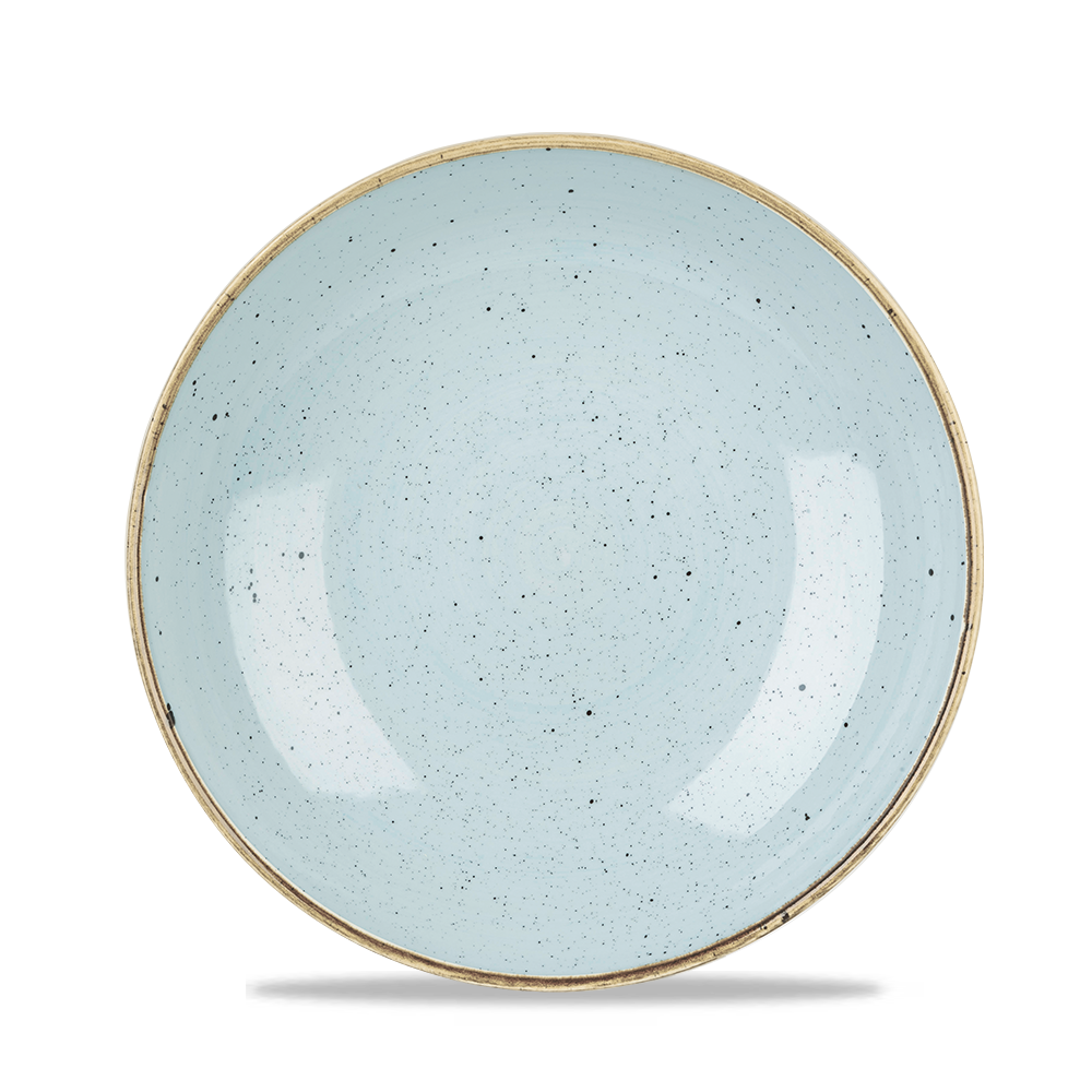 Churchill Super Vitrified Stonecast Duck Egg Teller Tief Coup 24,8cm, 12 Stück, Entenei Blau, Rund