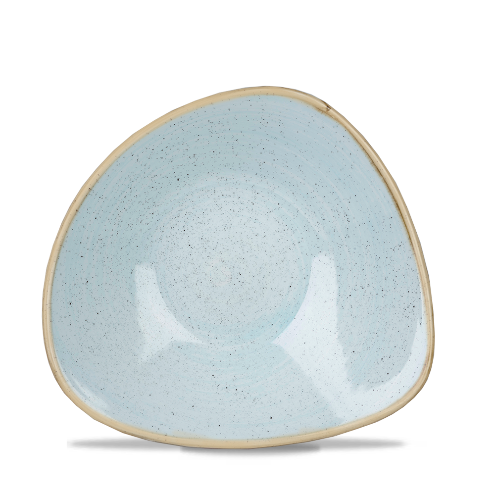 Churchill Super Vitrified Stonecast Duck Egg Bowl Dreieck, 18,5 cm / 37 cl, 12 Stück, Entenei Blau