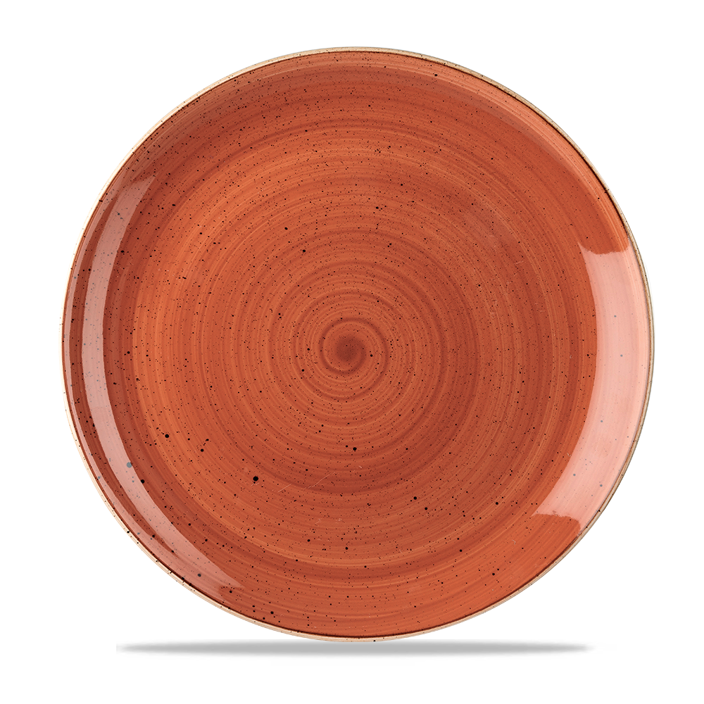 Churchill Super Vitrified Stonecast Orange Flache Coup Teller, 28,8 cm, 12 Stück