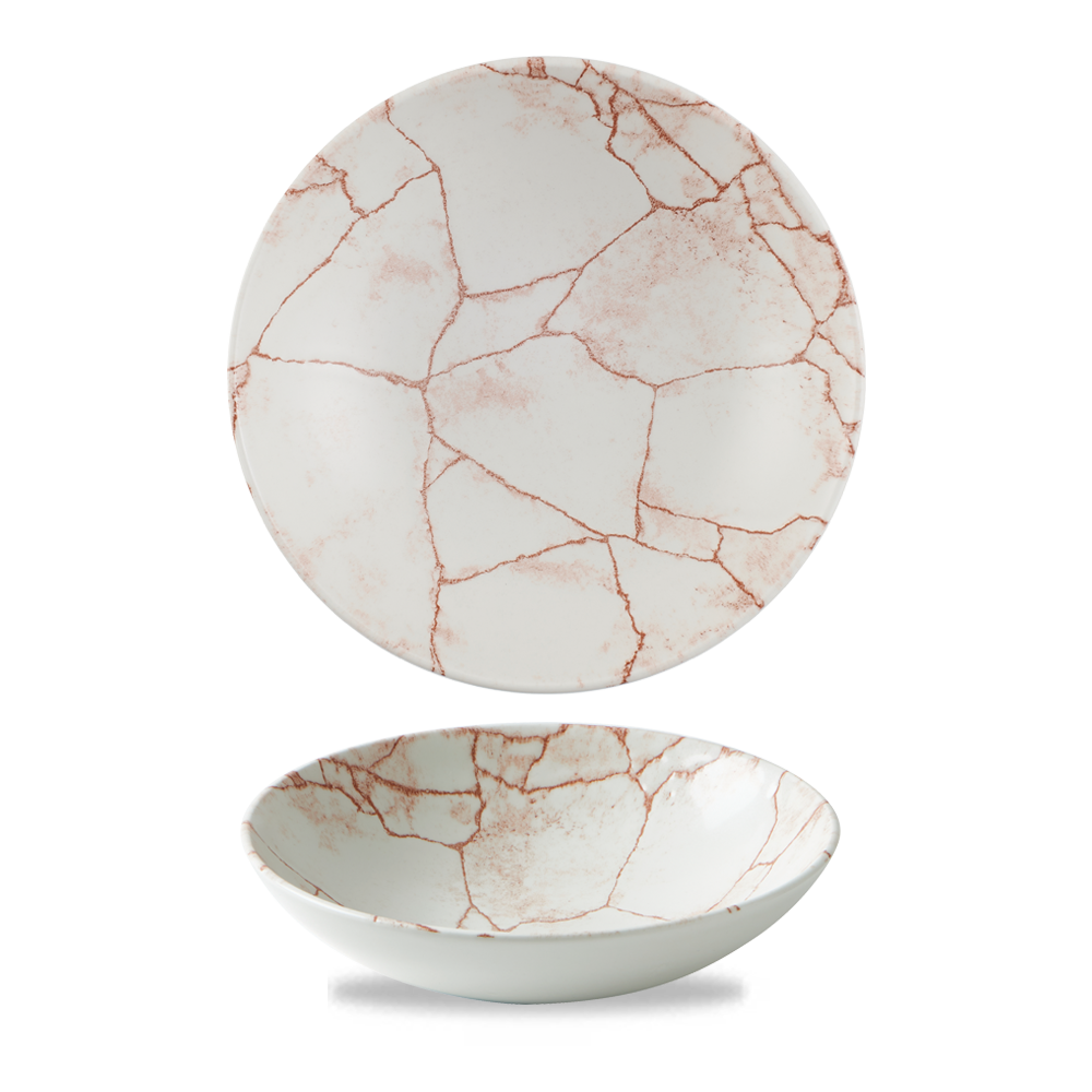 Churchill Super Vit Studio Prints Kintsugi Teller Tief Coup 18,2 cm, 12 Stück, Koralle, Rund