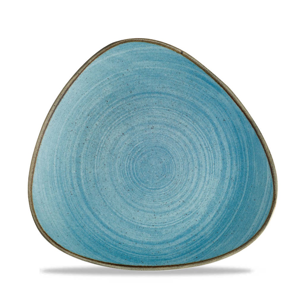 Churchill Super Vit Stonecast Raw Flache Dreieckige Teller, 26,5 cm, 12 Stück, Blau