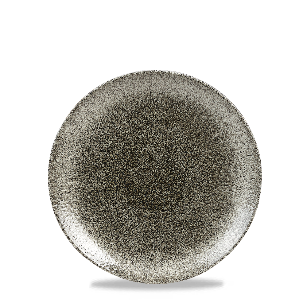 Churchill Super Vitrified Studio Prints Raku Quartz Black Flache Coup Teller, 16,5 cm, 12 Stück