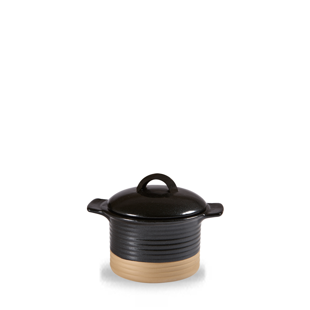 Churchill Igneous Cocotte U. Deckel Schwarz 34Cl /14X7Cm, 6 Stück